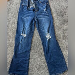 Distressed Blue Jeans